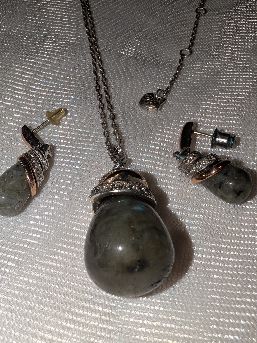 Brighton Sterling Silver & Labradorite Pendant Necklace and Earring Set